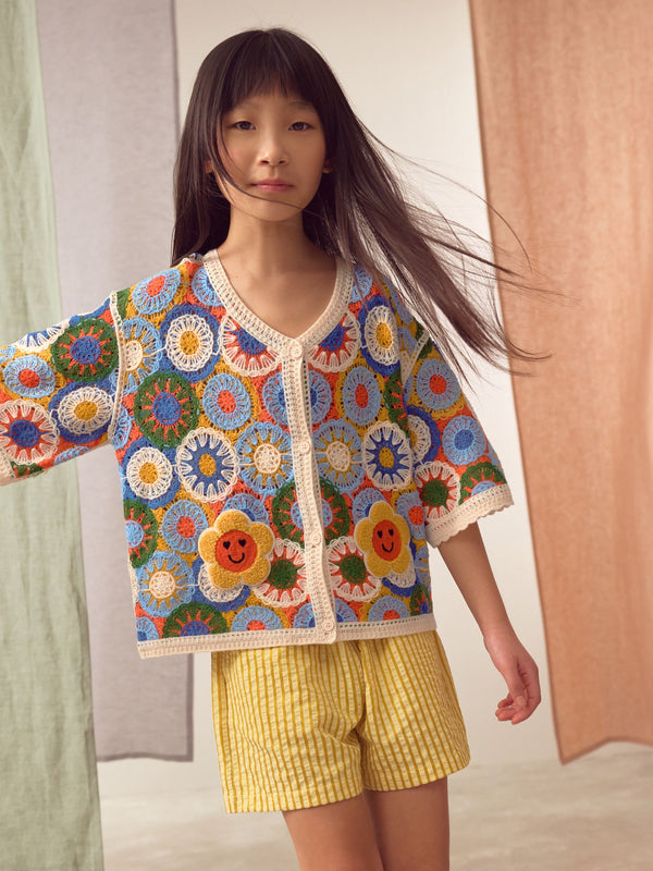 Multi Coloured Crochet Cardigan (3-12yrs)