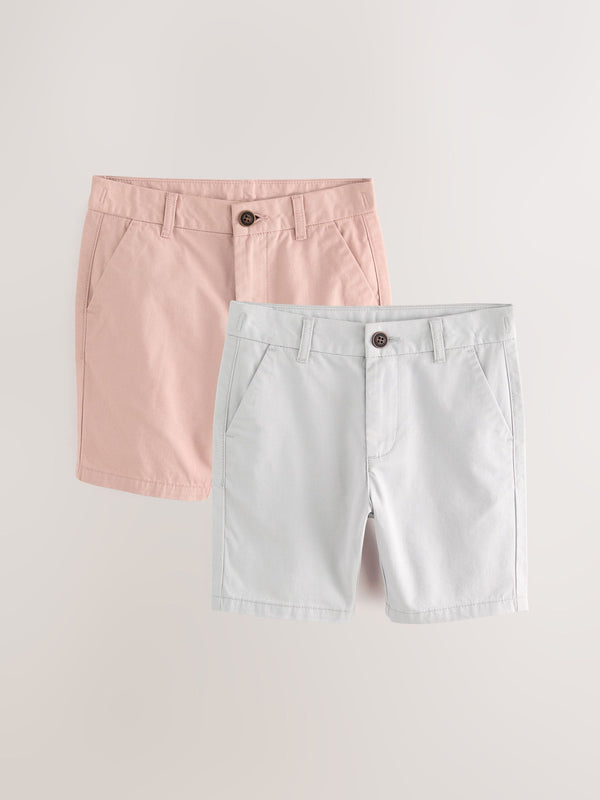 Light Grey/Pink Chino Shorts 2 Pack (3-16yrs)