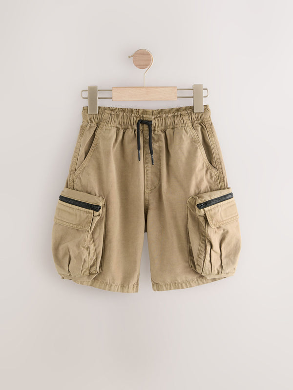 Tan Brown Baggy Pocket Cargo Shorts (3-16yrs)