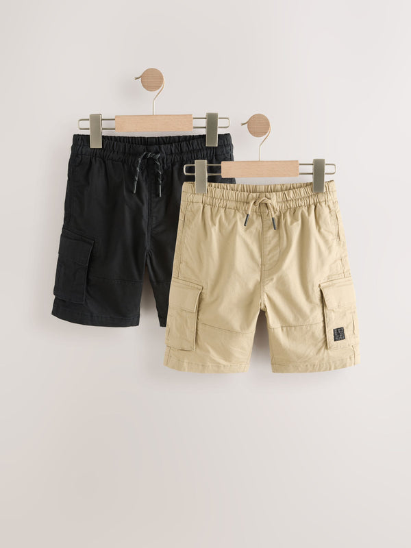 Black/Stone 2 Pack Cargo Shorts (3-16yrs)