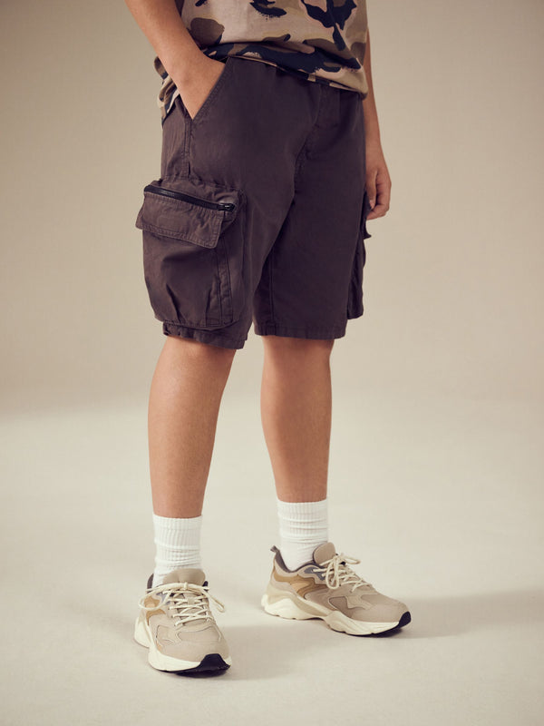 Charcoal Grey Baggy Pocket Cargo Shorts (3-16yrs)