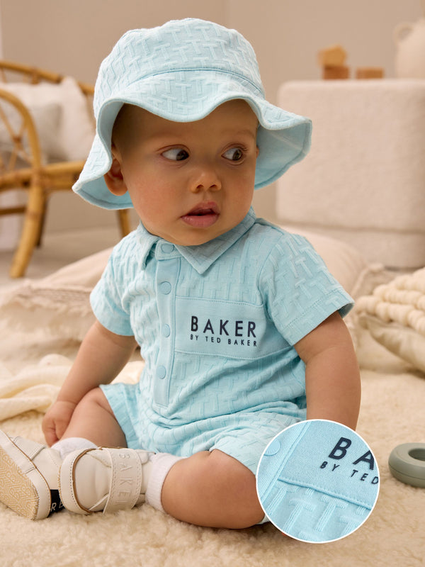 Baker by Ted Baker Textured Romper and Hat Set