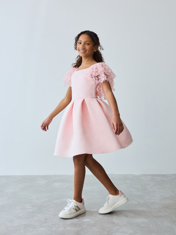 Baker by Ted Baker 3D Floral Sleeve Embossed Scuba Dress