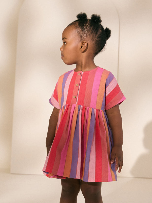 Pink/Red Stripe Relaxed Summer Dress (3mths-8yrs)