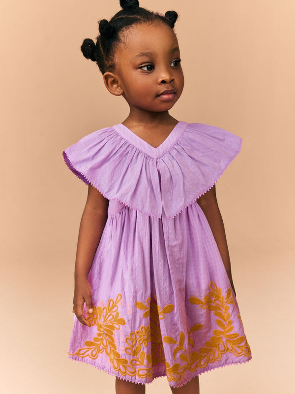 Purple Embroidered Summer Dress (3mths-10yrs)