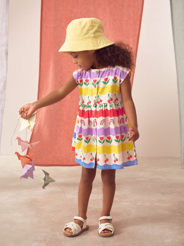 Multi Rainbow Button Through Dress (3mths-10yrs)