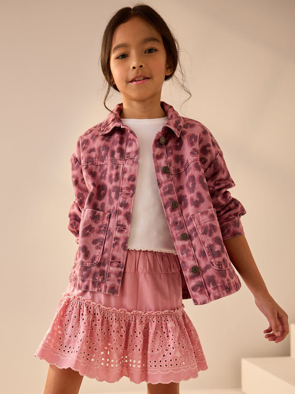 Pink 100% Cotton Embroidered Skort (3-16yrs)