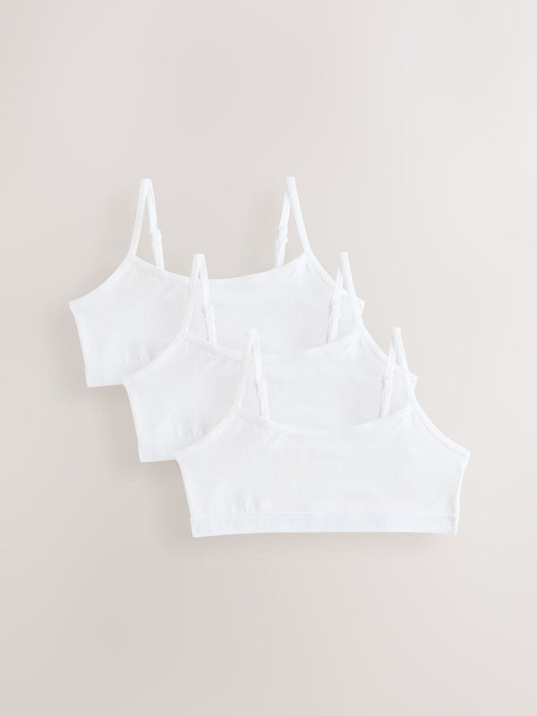 White Strappy Crop Tops 3 Pack (5-16yrs)