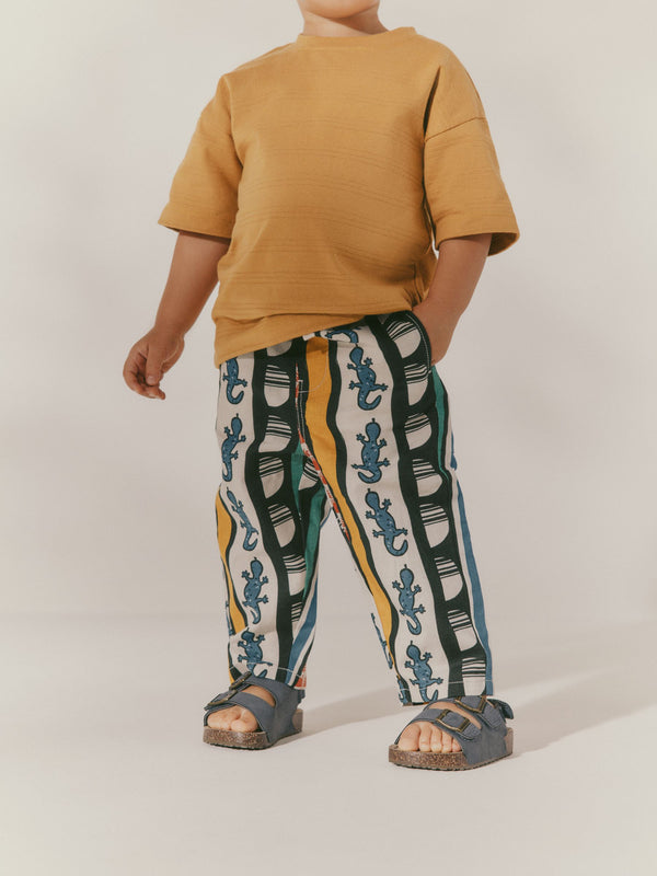Multi Printed Loose Fit Wide Leg Linen Blend Pull On Trousers (3mths-7yrs)