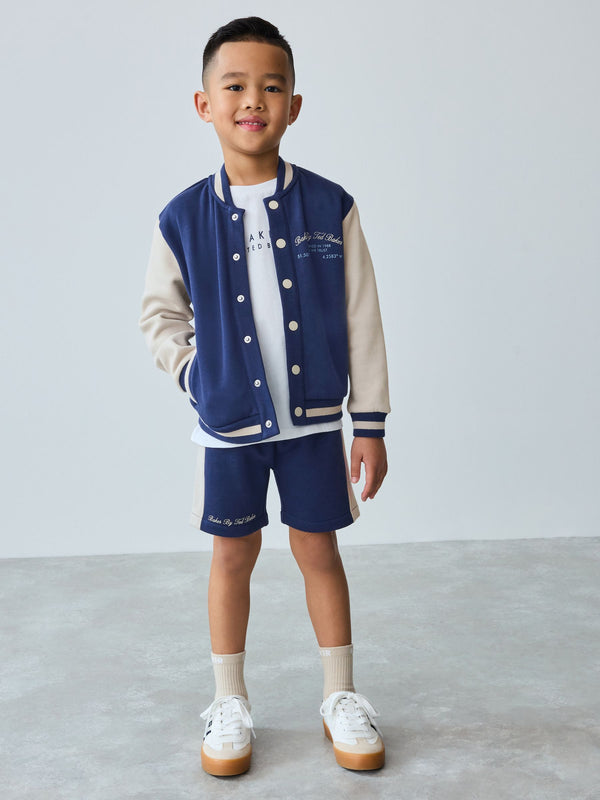 Baker by Ted Baker Navy Varsity Jacket T-Shirt and Shorts Set