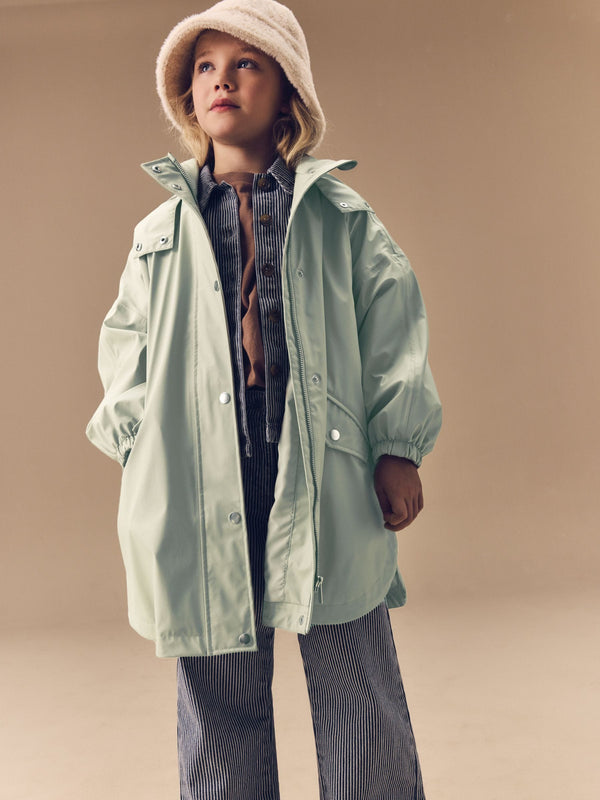 Sage Green Waterproof Rubber Trench Coat (3-15yrs)