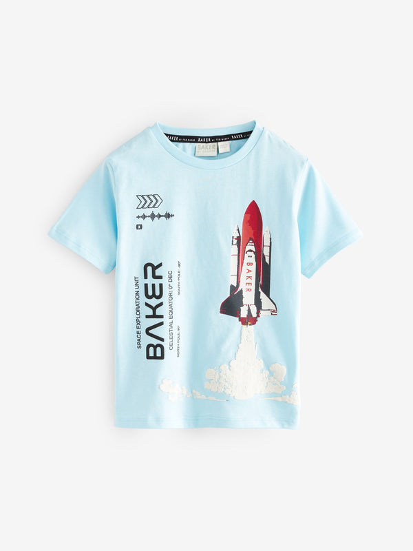 Baker by Ted Baker Blue Graphic 100% Cotton T-Shirt