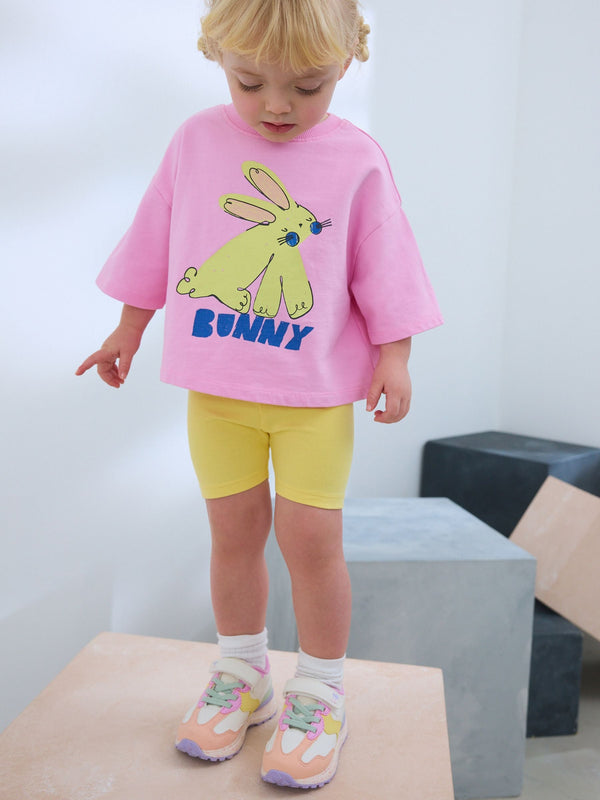 Pink Bunny Short Sleeve T-Shirt (3mths-7yrs)