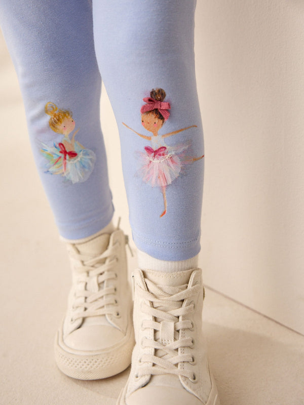 Blue Ballerina Embellished Leggings (3mths-7yrs)