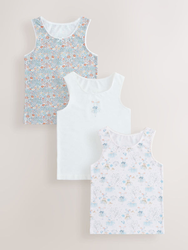 Pink Mouse Printed Vests 3 Pack (1.5-16yrs)