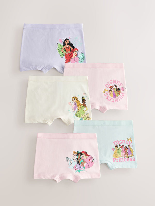 Pink/Purple Disney Princesses Shorts Briefs 5 Pack (2-12yrs)