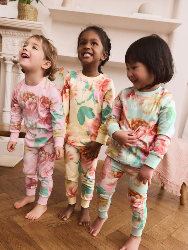 Yellow/Blue Snuggle Pyjamas 3 Pack (9mths-16yrs)