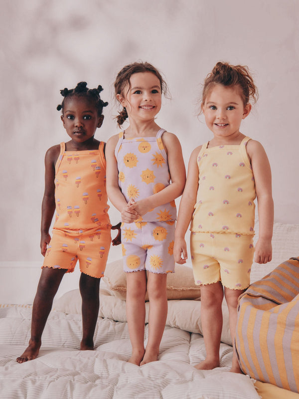 Multi Cami Vest Short Pyjamas 3 Pack (9mths-10yrs)