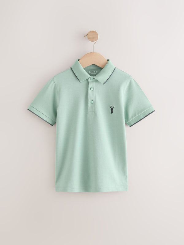 Mineral Green Short Sleeve Polo Shirt (3-16yrs)