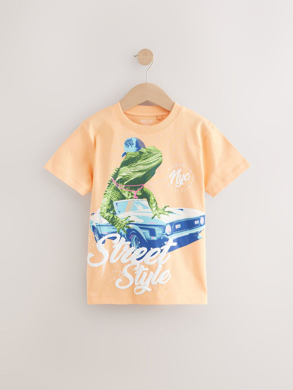 Orange Gecko Regular Fit Short Sleeve Graphic T-Shirt (3-16yrs)