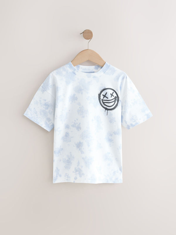 Blue Relaxed Fit Tie Dye Graphic Print Short Sleeve T-Shirt (3-16yrs)