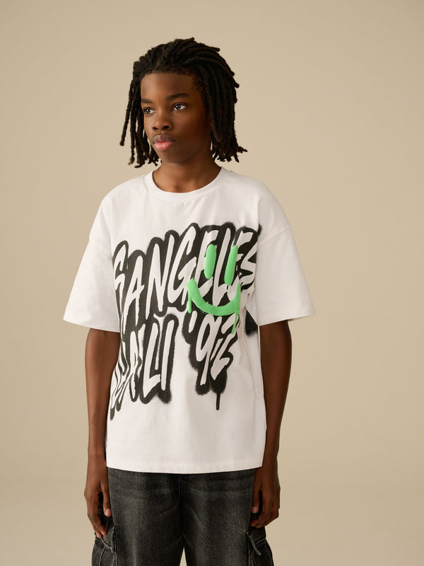 White Graffiti LA Relaxed Fit Short Sleeve Graphic Print T-Shirt (3-16yrs)
