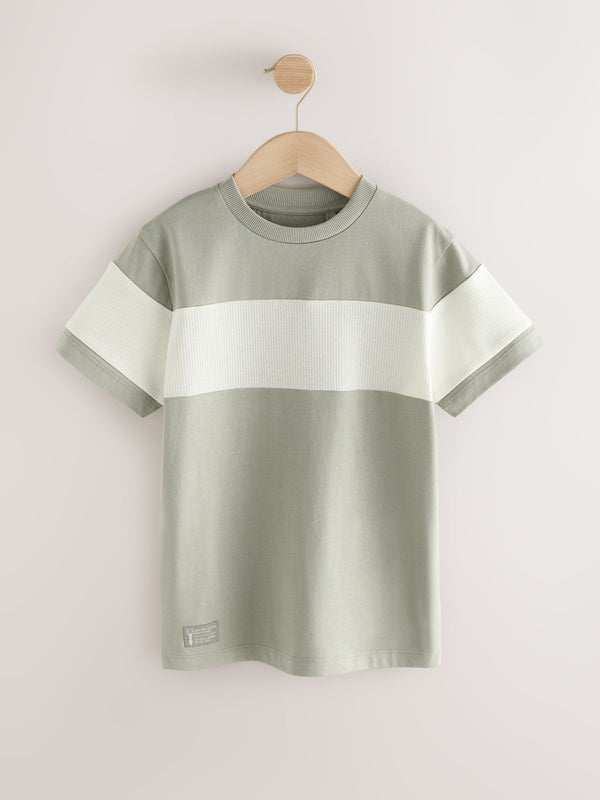 Mineral Green Colourblock Short Sleeve T-Shirt (3-16yrs)