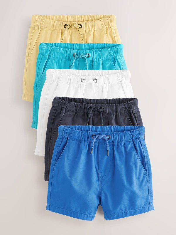 Bright Blues Pull On Shorts 5 Pack (3mths-7yrs)