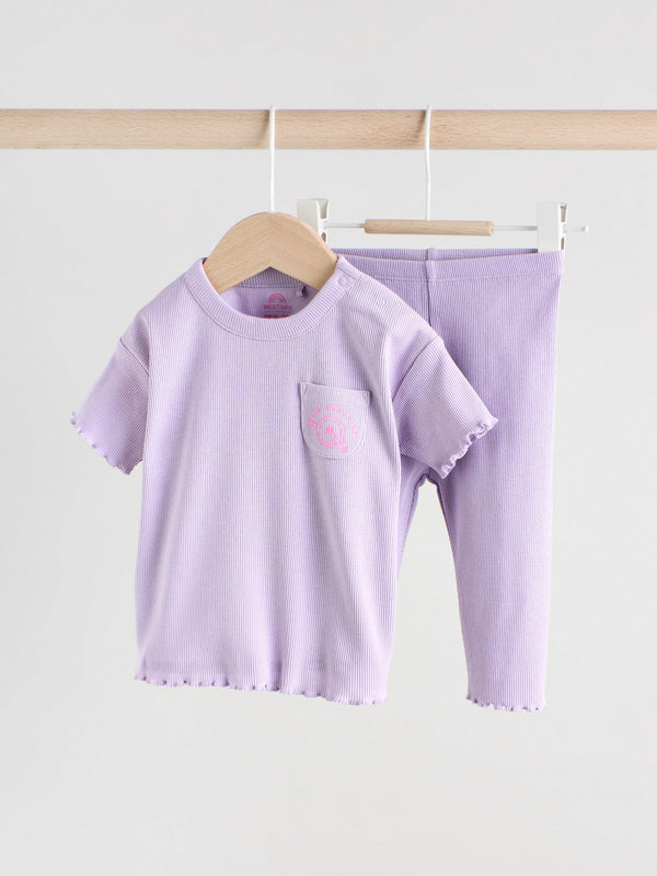 Lilac Purple Baby Short Sleeve Top and Leggings (0mths-3yrs)