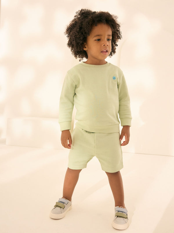 Sage Green Jersey Sweatshirt and Shorts Set (3mths-7yrs)