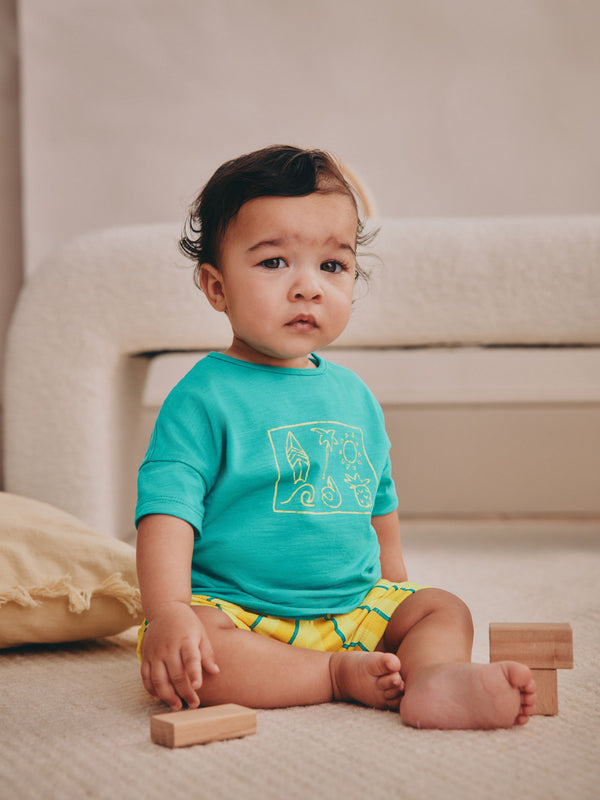 Green/Yellow T-Shirt and Shorts Set