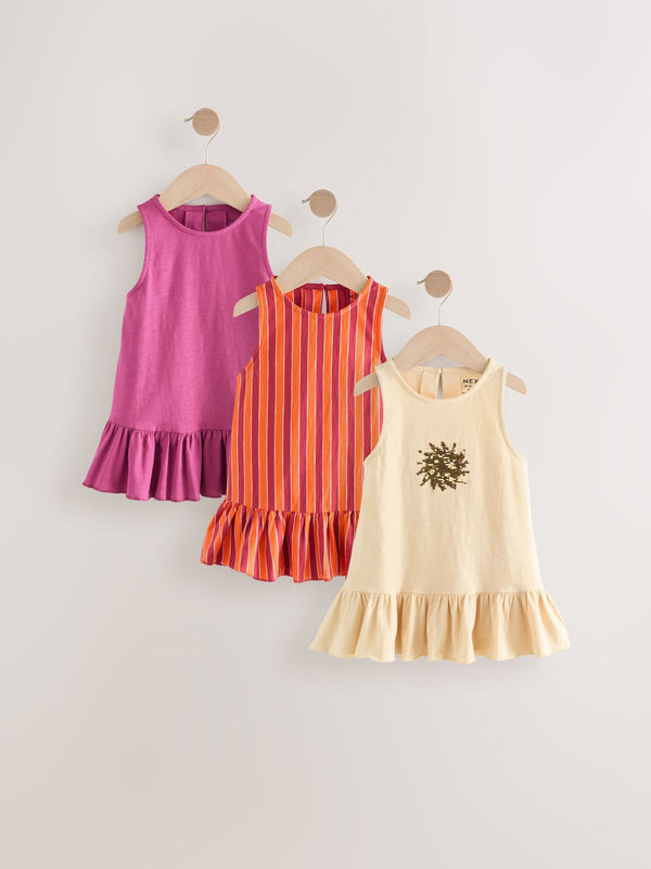 Purple/Ecru 100% Cotton Sequin Peplum Frill Vest (3-16yrs)