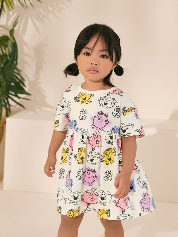 White Little Miss Jersey Dress (3mths-7yrs)