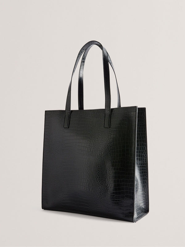 Ted Baker Black Croccon Croc Effect Large Icon Bag
