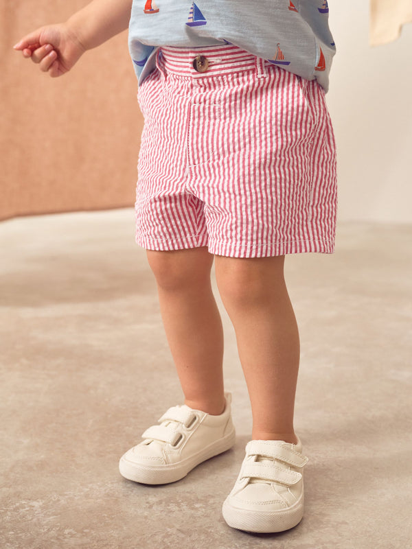 Red/White Stripe Chinos Shorts (3mths-7yrs)