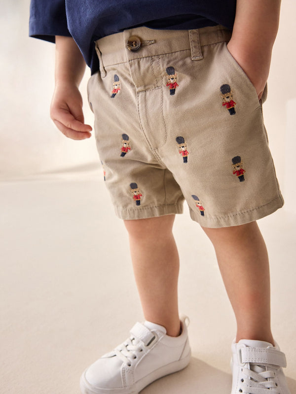 Stone Embroidered London Chinos Shorts (3mths-7yrs)