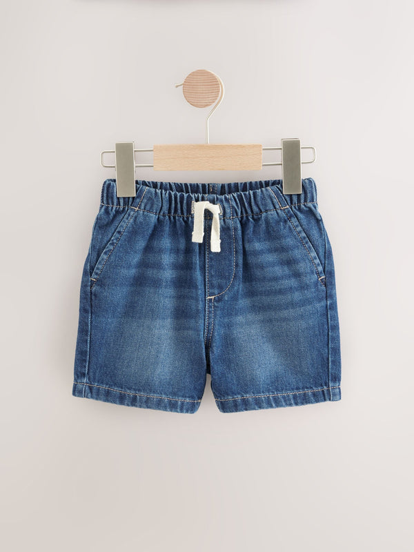 Mid Blue Pull On Denim Shorts (3mths-7yrs)
