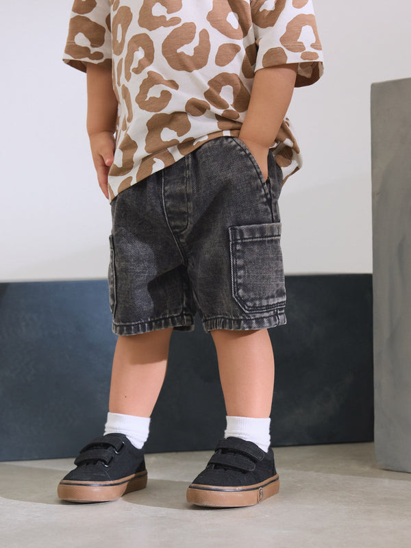 Grey Denim Cargo Shorts (3mths-7yrs)