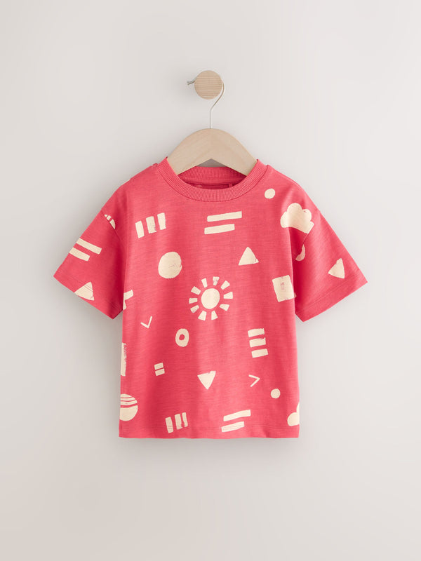 Red Shapes Short Sleeve All-Over Print T-Shirt (3mths-7yrs)