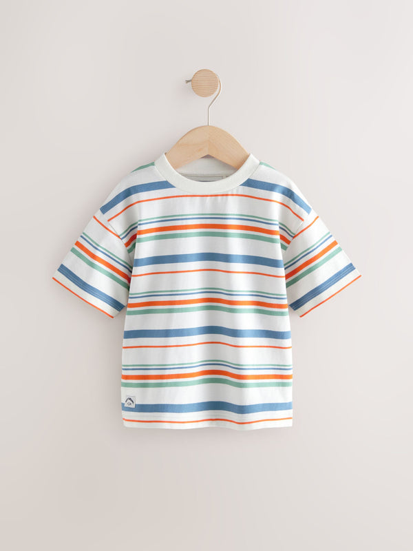 Blue Short Sleeve Stripe T-Shirt (3mths-7yrs)