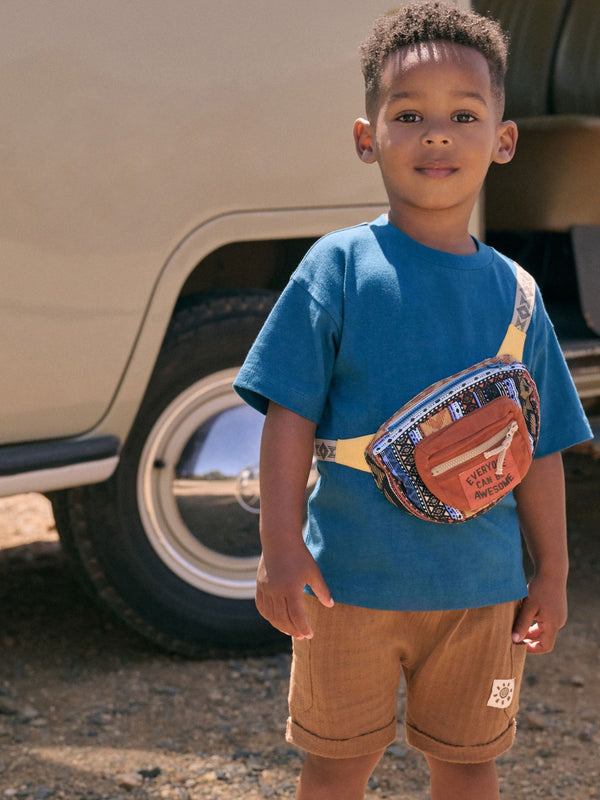 Blue Short Sleeve Bumbag T-Shirt & Shorts Set (3mths-7yrs)