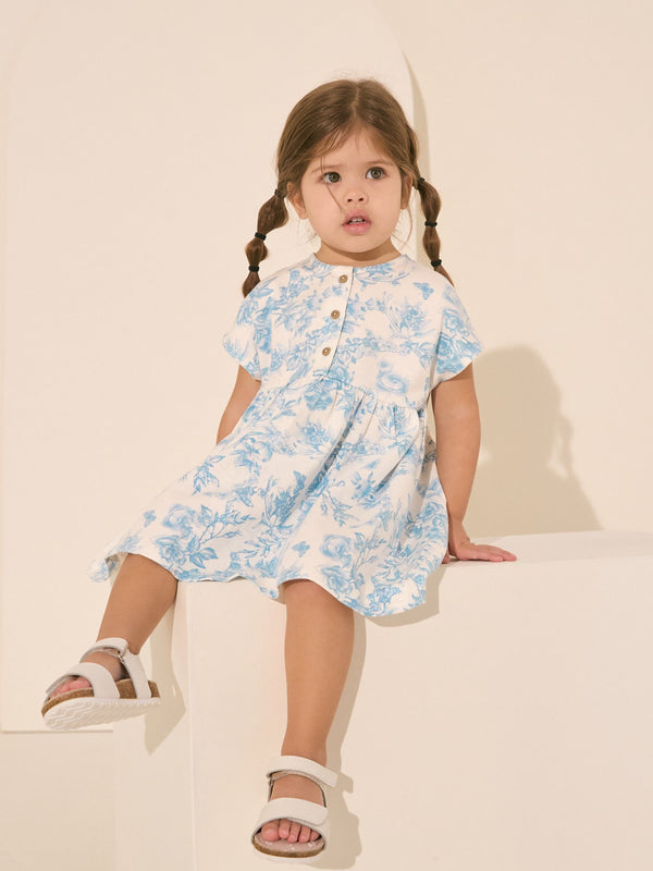Light Blue Short Sleeve Jersey Summer Dress (3mths-7yrs)