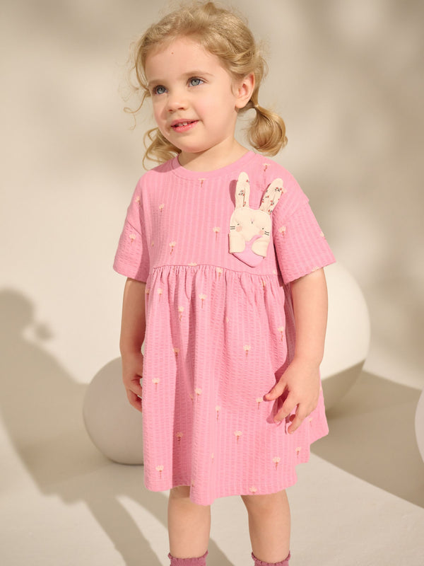 Pink Bunny Jersey Summer Dress (3mths-7yrs)