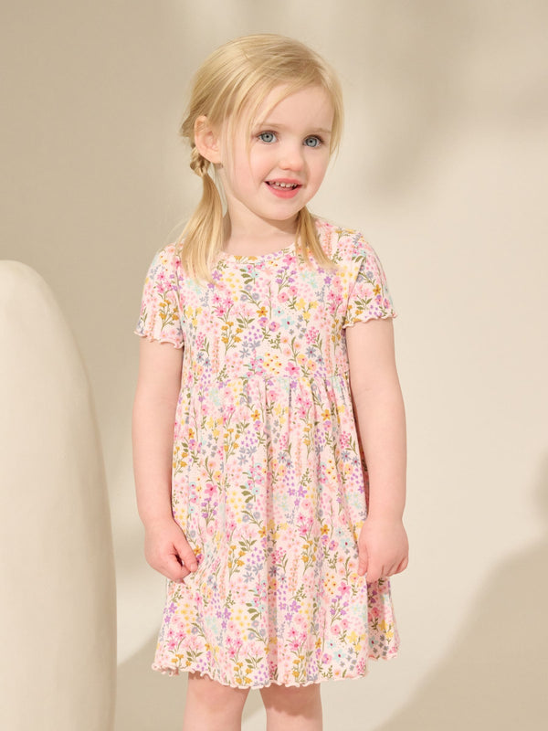 Floral Ribbed Jersey Dress (3mths-7yrs)