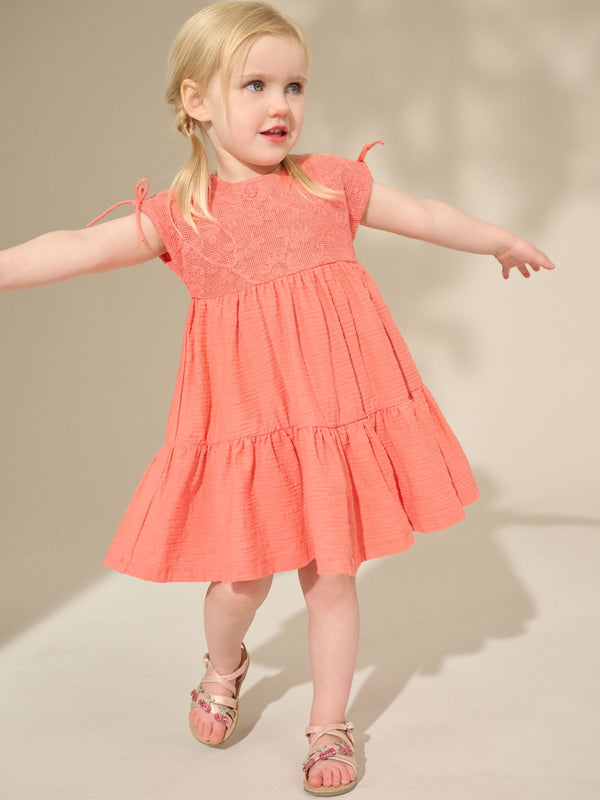 Pink Sleeveless Lace Summer Dress (3mths-7yrs)