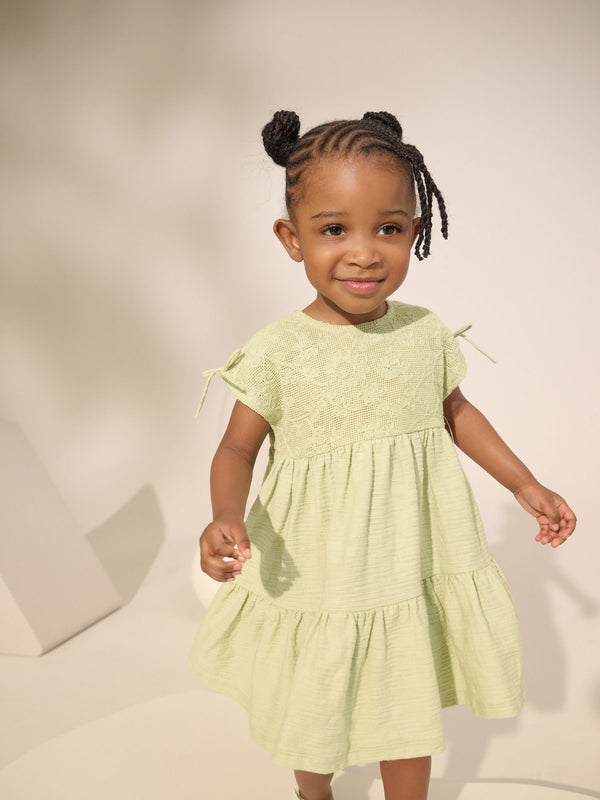 Sage Green Sleeveless Lace Summer Dress (3mths-7yrs)