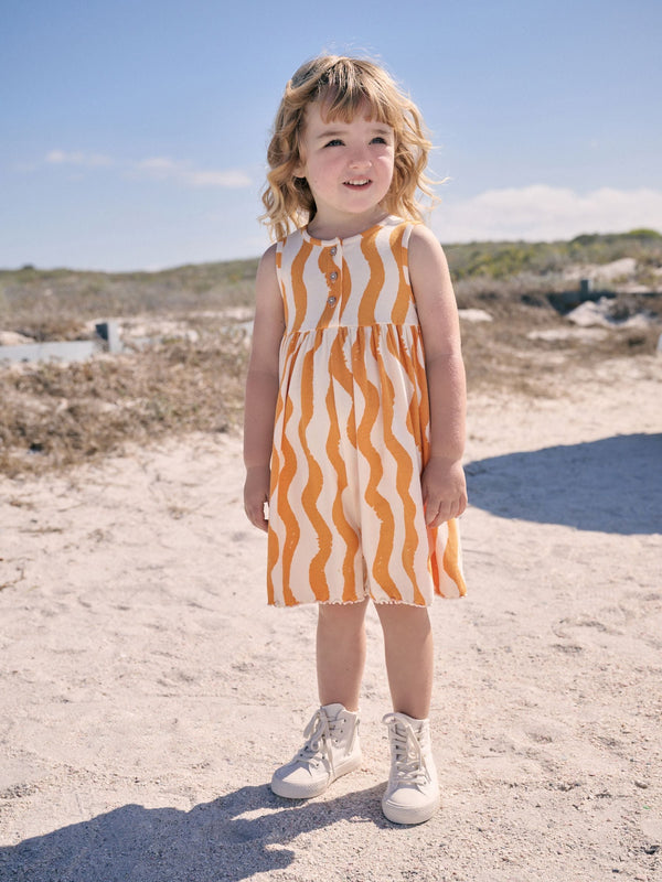 Orange/Ecru Stripe Jersey Playsuit (3mths-7yrs)