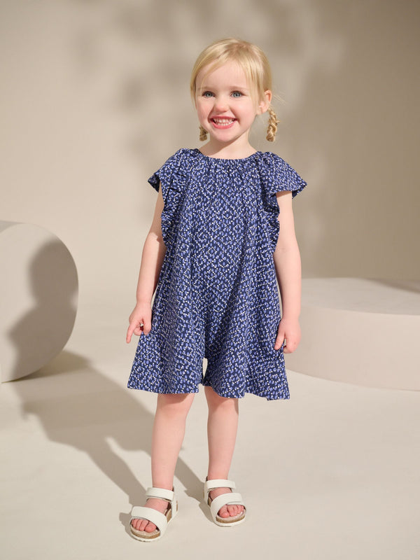 Pink 100% Cotton Jersey Ruffle Playsuit (3mths-7yrs)