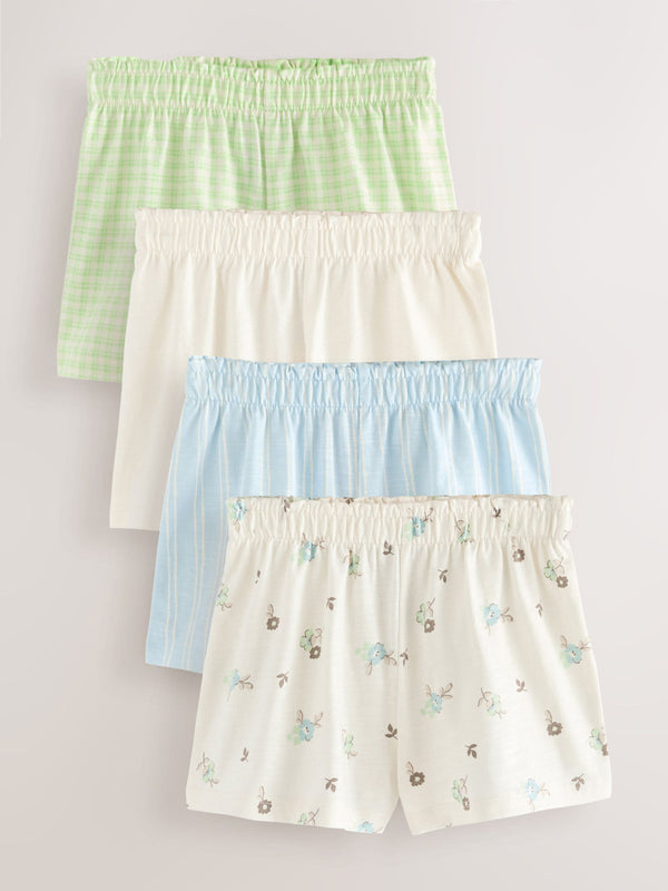 Green 100% Cotton Shorts 4 Pack (3mths-7yrs)
