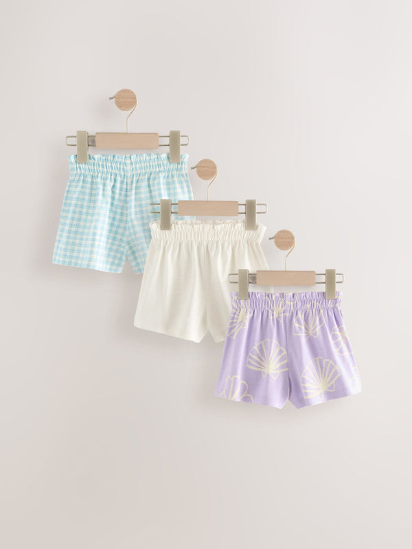 Lilac Purple 100% Cotton Shorts 3 Pack (3mths-7yrs)